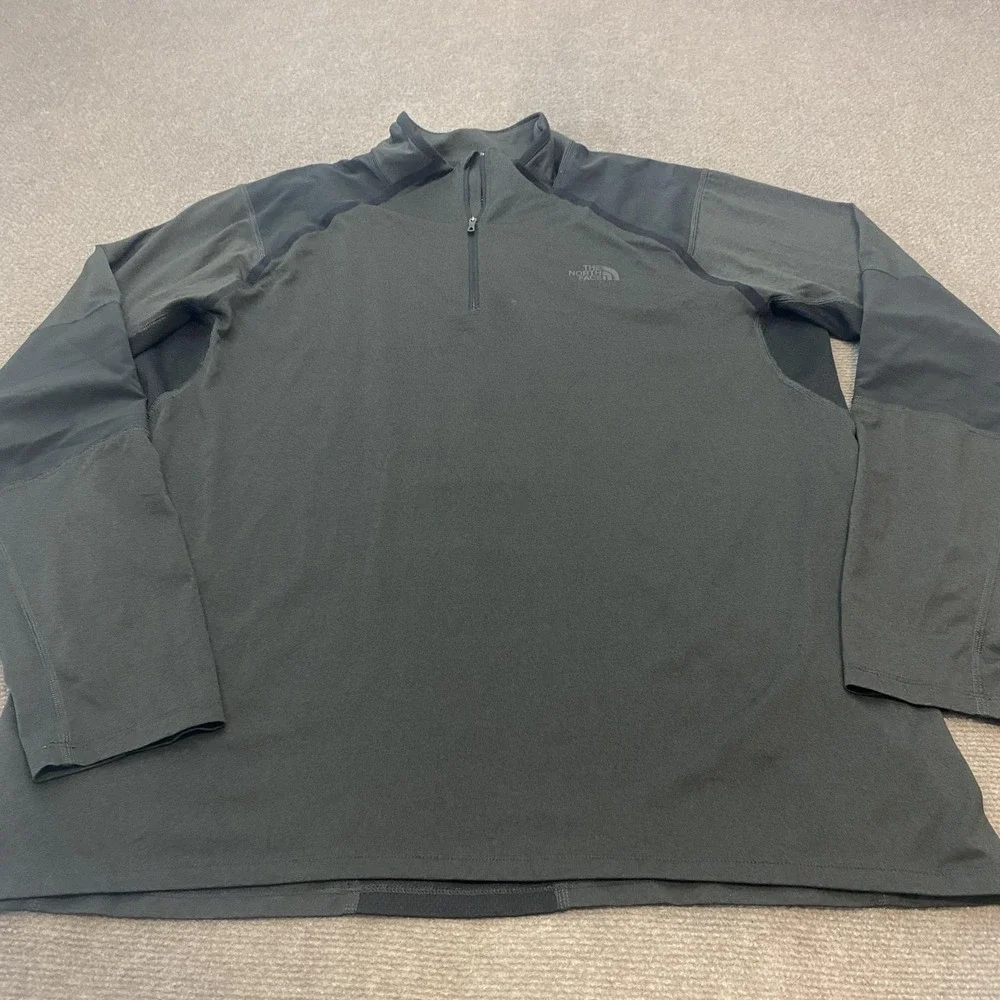 The North Face Shirt Mens XL Black Gray FlashDry-XD Quarter Zip Pullover Top